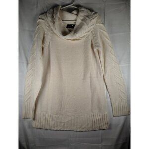 The Limited White Cowl Neck Knit Long Sleeve Pullover Sweater Women's M